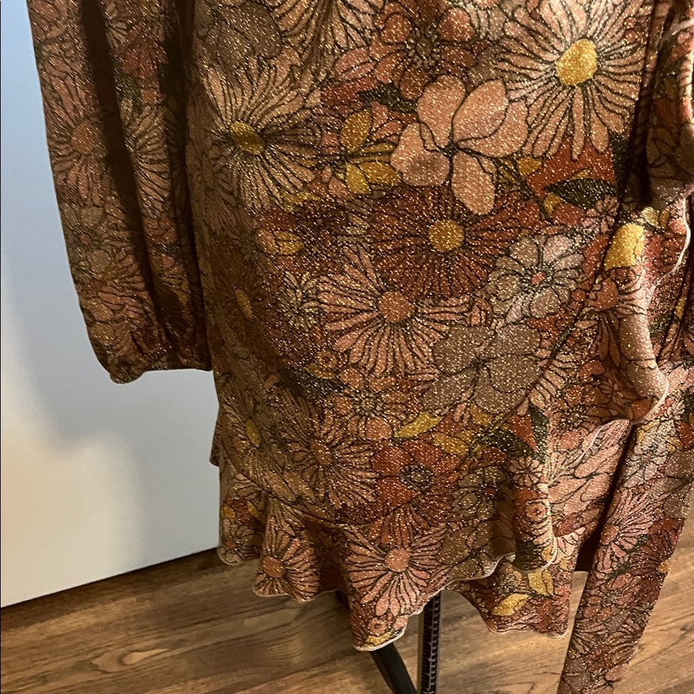Beach Riot Floral Long Sleeve Dress - orange and Brown - Picture 6 of 10